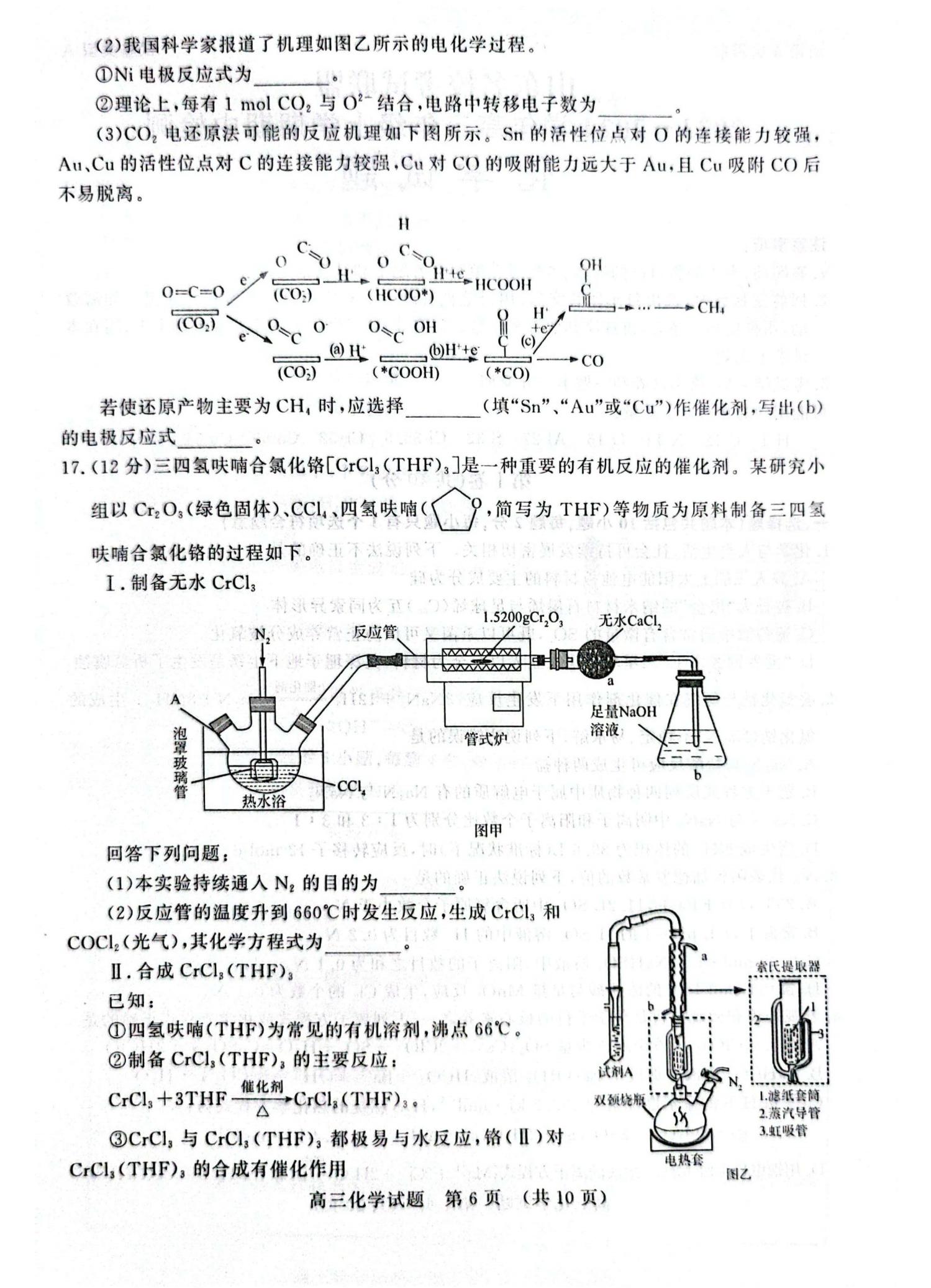 山东济南2024届高三化学期中考试试题