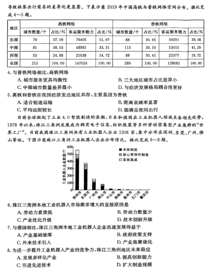 山西金太阳高三联考地理试题及答案解析