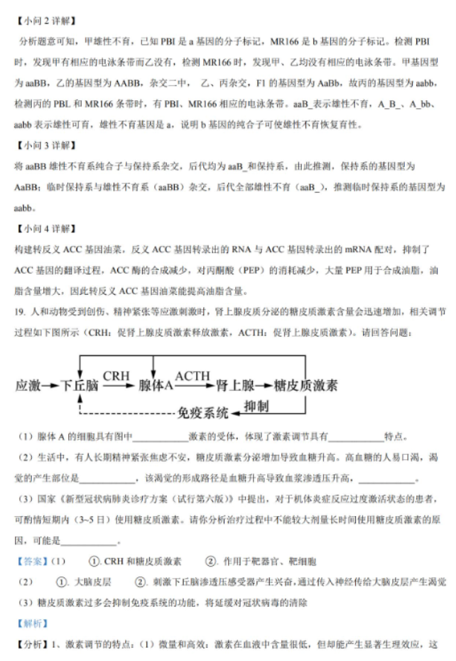 湖南2024高三11月期中生物真题含答案