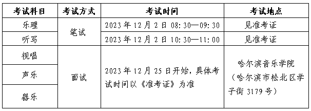 黑龙江2024普通高校艺术类招生考试安排