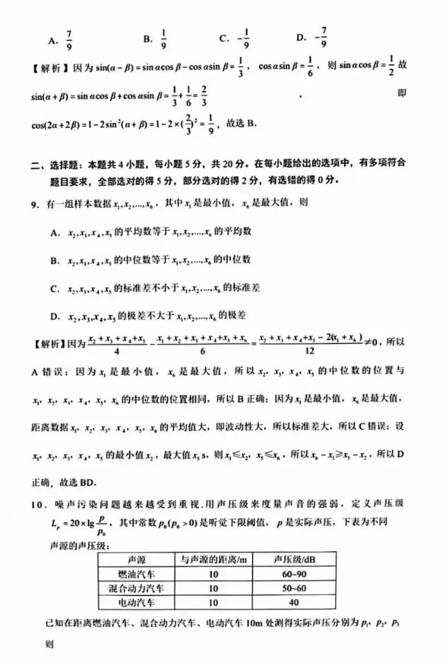 高考全国新课标I卷数学真题及答案解析