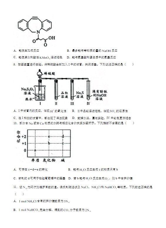2023年新高考广东化学高考试卷真题