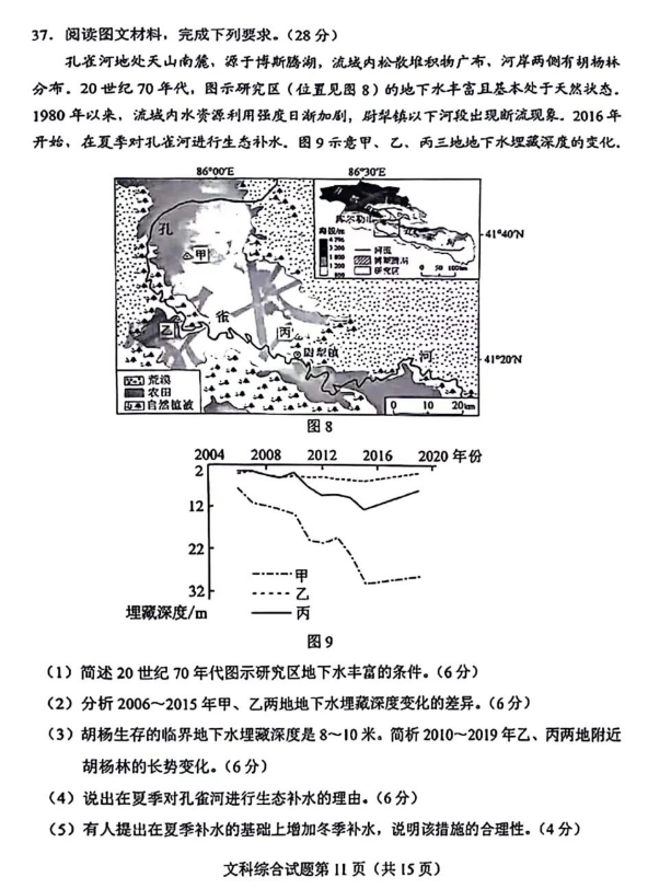 2024高考九省适应性测试(九省联考)文综试题