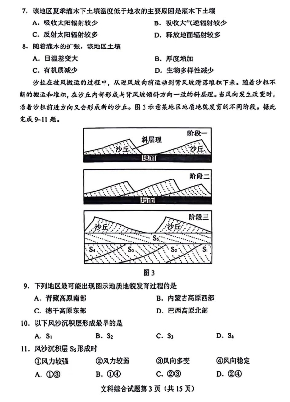 2024高考九省适应性测试(九省联考)文综试题