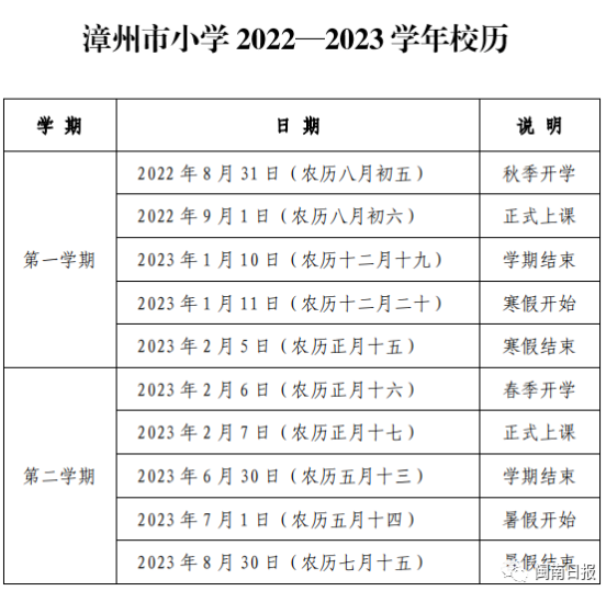 福建多地明确中小学开学时间