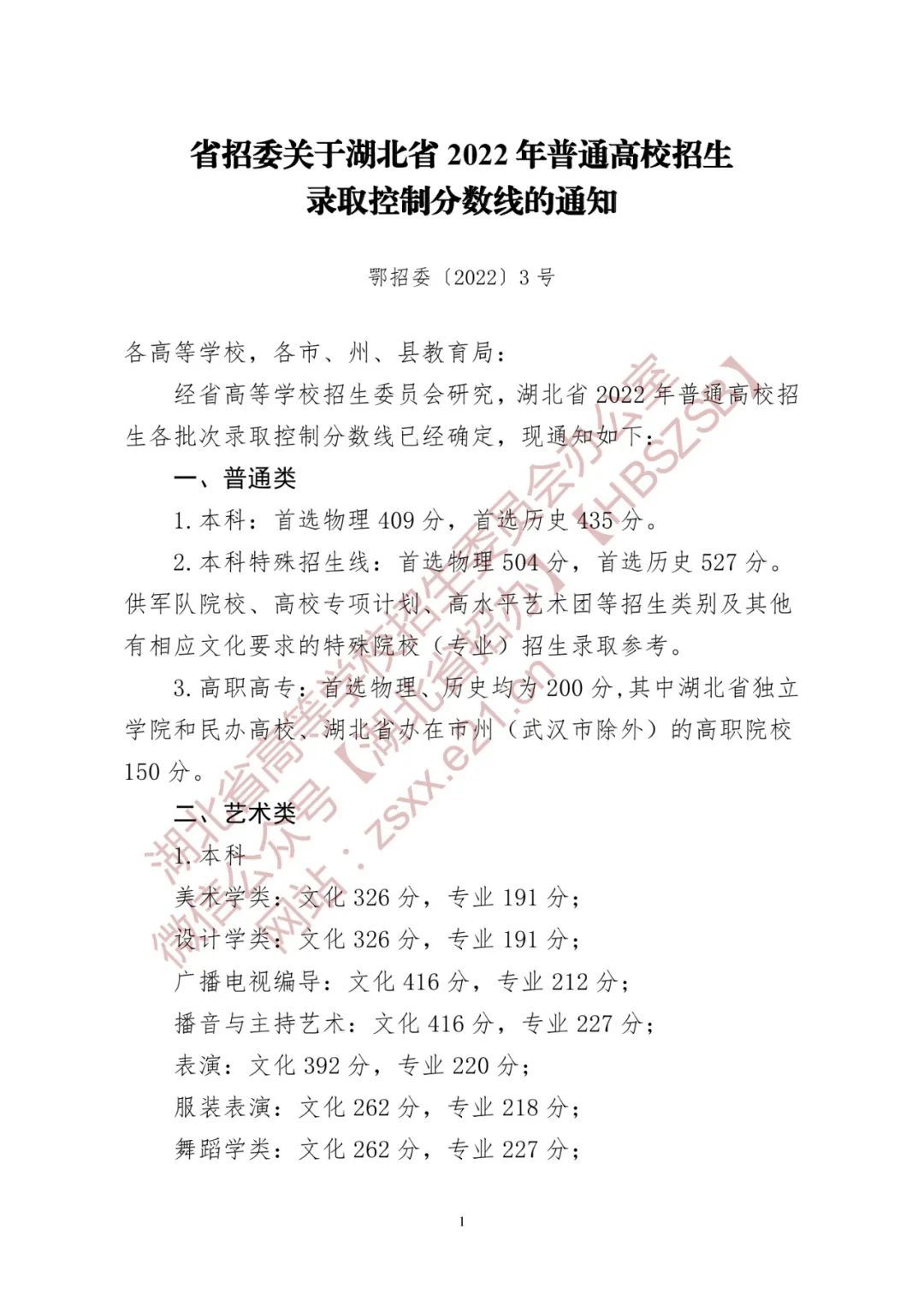 湖北高考多少分可以上本科