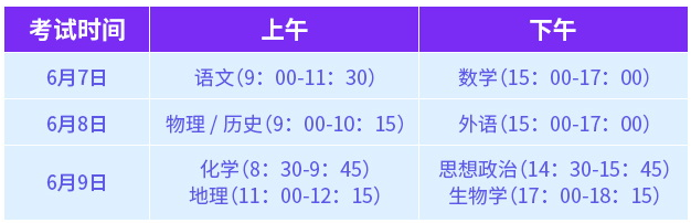 广西高考考试时间2024