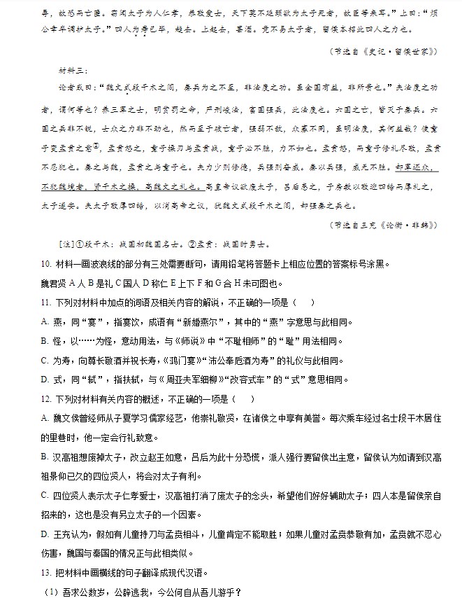 2024年新高考全国二卷语文试卷真题
